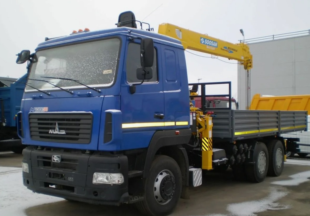 Бортовой автомобиль МАЗ 6312 с КМУ DongYang SS2036